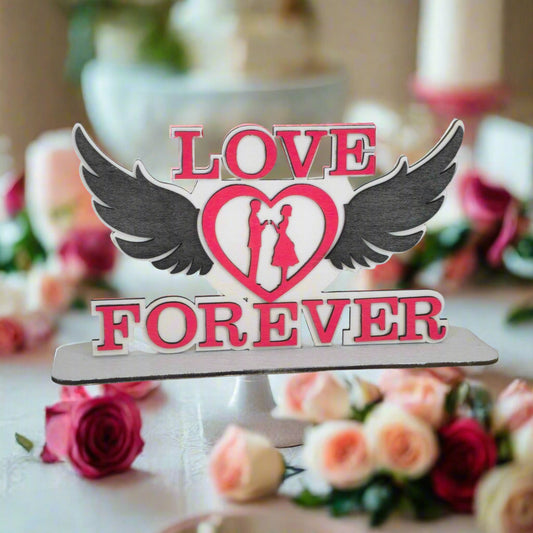 Dekorasjon - 3D inskripsjon "Love forever"